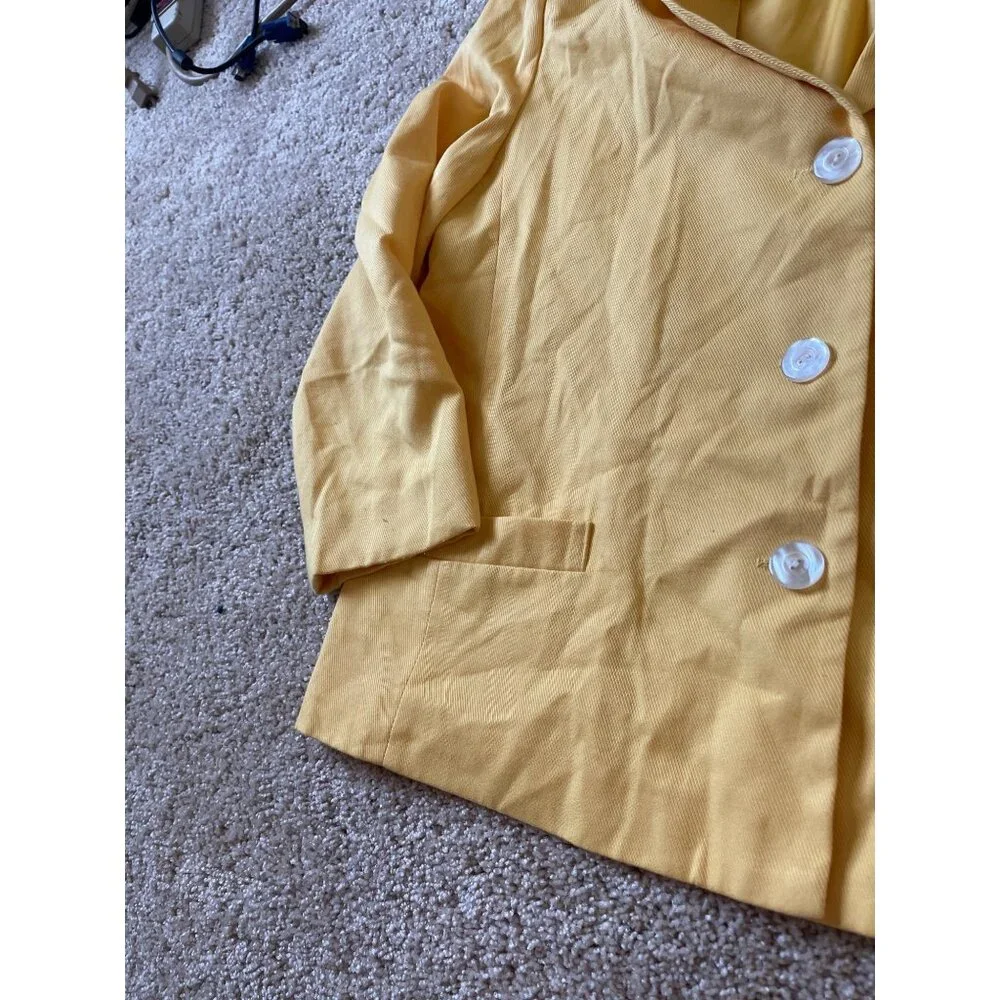Vintage‎ Norton McNaughton Women's Yellow Blazer Size 12P Button Down Office